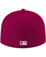 Men's New Era Cardinal Colorado Rockies Logo White 59FIFTY Fitted Hat