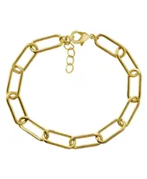 18K Gold Plated or Silver Plated Oval Link Bracelet