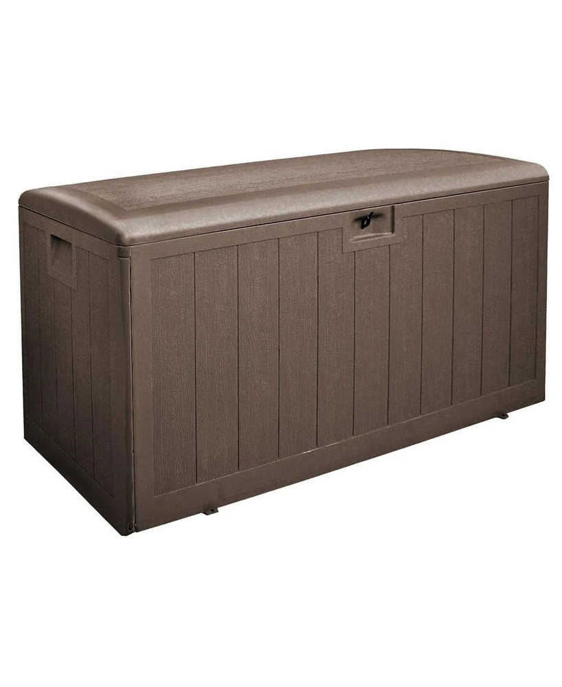 Plastic Development Group 130-Gallon Resin Outdoor Patio Storage Deck Box, Brown