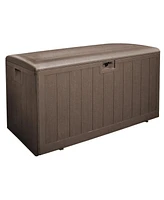 Plastic Development Group 130-Gallon Resin Outdoor Patio Storage Deck Box, Brown