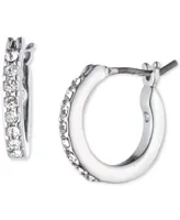 Karl Lagerfeld Paris Extra-Small Pave Hoop Earrings, 0.35"