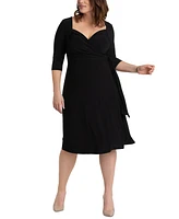 Kiyonna Women's Plus Sweetheart Knit Wrap Dress