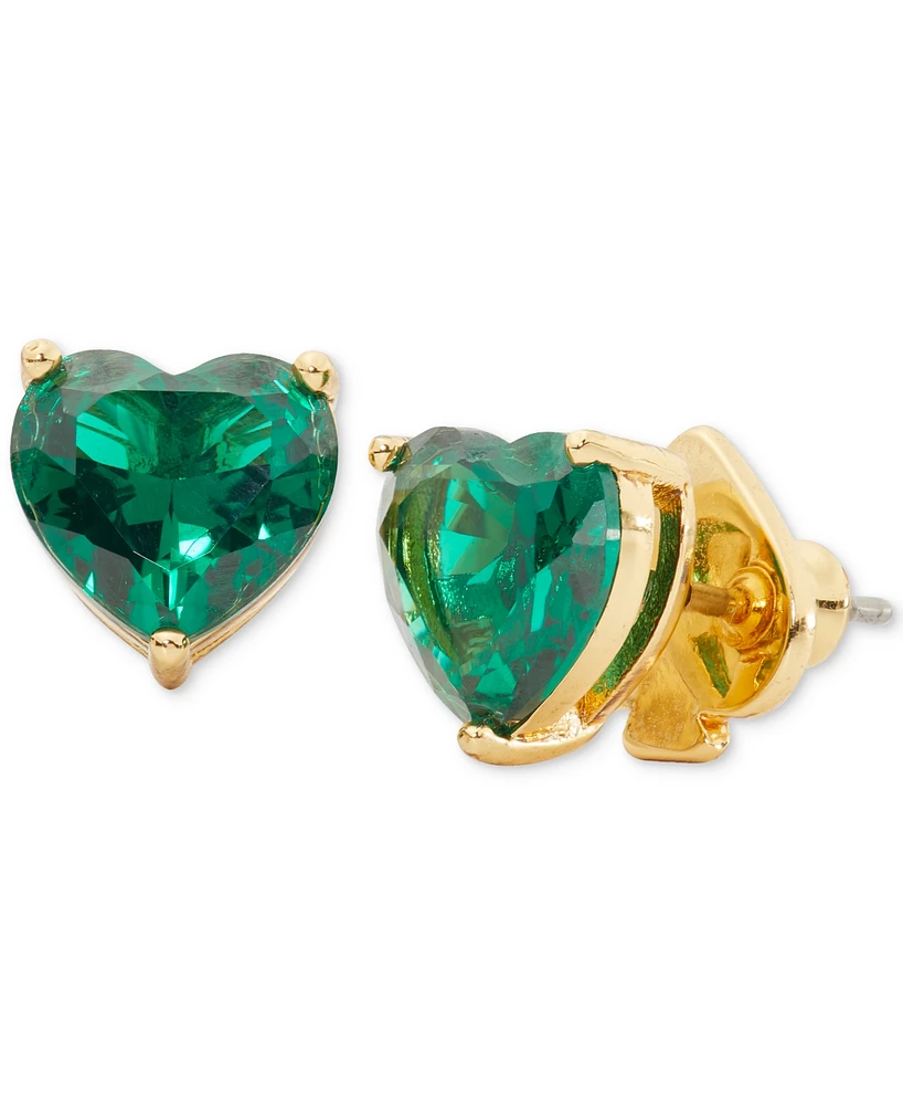 Kate Spade New York Gold-Tone Stone Heart Stud Earrings