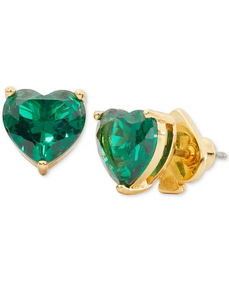Kate Spade New York Gold-Tone Stone Heart Stud Earrings