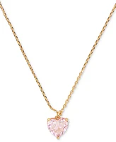 Kate Spade New York Gold-Tone Birthstone Heart Pendant Necklace, 16" + 3" extender