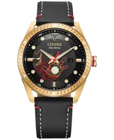 Marvel by Citizen Tony Stark Black Leather Strap Watch 43mm