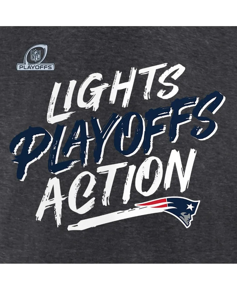 Men's Fanatics Heather Charcoal New England Patriots 2021 Nfl Playoffs Bound Lights Action T-shirt