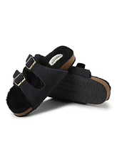 Fireside by Dearfoams Women's Tamworth Genuine Shearling Double Band Sandal