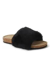 Fireside By Dearfoams Women's Canberra Cork Footbed Shearling Slides