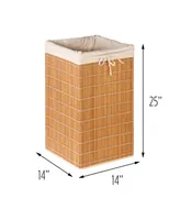 Honey-Can-Do Square Bamboo Wicker Hamper