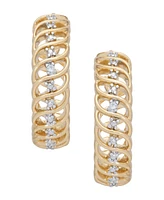 Diamond Accent Swirl Hoop Earrings