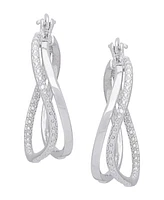 Diamond Accent Swirl Hoop Earrings