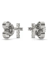 Moissanite Cross Stud Earrings (1/3 Carat Diamond Equivalent Weight) in 14K White Gold