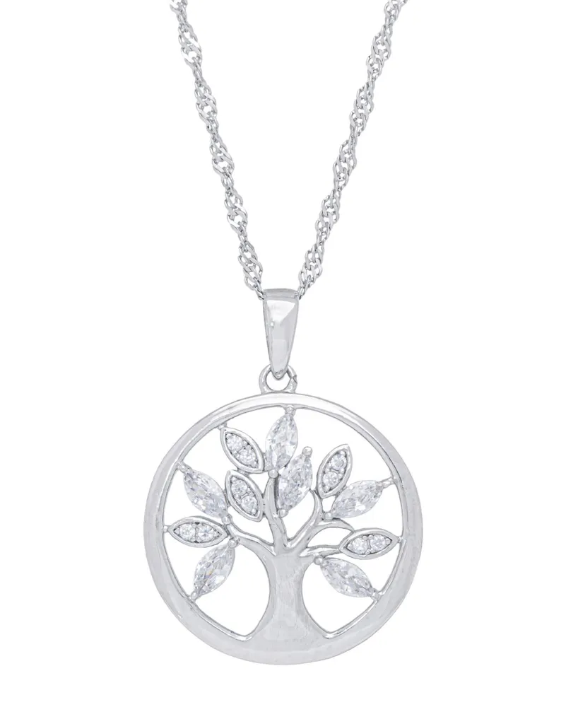 Macy's Women's Cubic Zirconia Tree of Life Pendant Necklace