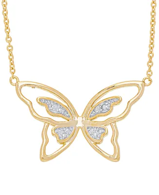 Macy's Women's Diamond Accent Butterfly Necklace