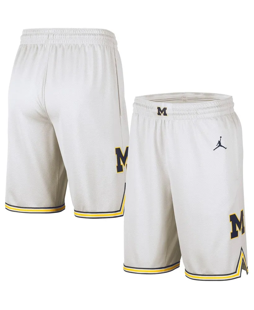 Men's Jordan White Michigan Wolverines Replica Team Basketball Shorts