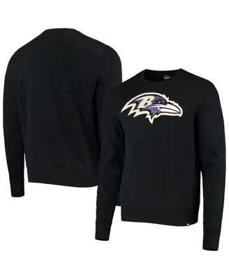 Men's '47 Brand Black Baltimore Ravens Team Imprint Headline Pullover Sweatshirt