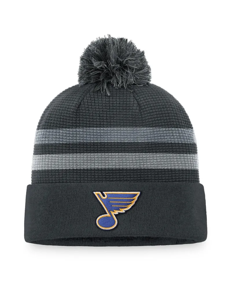 Men's Fanatics Charcoal St. Louis Blues Authentic Pro Home Ice Cuffed Knit Hat with Pom