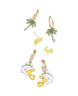 Women's Los Angeles Chargers Three-Pack Earring Set
