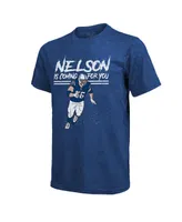 Men's Majestic Threads Quenton Nelson Royal Indianapolis Colts Tri-Blend Player T-shirt