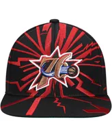 Men's Mitchell & Ness Black Philadelphia 76ers Hardwood Classics Earthquake Snapback Hat