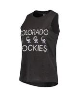 Women's Concepts Sport Purple, Black Colorado Rockies Meter Muscle Tank Top and Pants Sleep Set