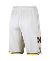 Men's Jordan White Michigan Wolverines Replica Team Basketball Shorts