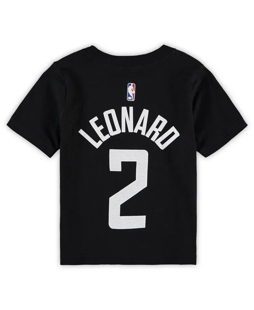 Toddler Boys and Girls Jordan Kawhi Leonard Black La Clippers Statement Edition Name Number T-shirt