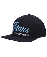 Men's Pro Standard Navy Tennessee Titans Script Wordmark Snapback Hat