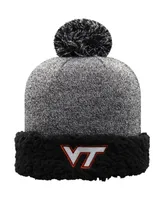 Women's Top of the World Black Virginia Tech Hokies Snug Cuffed Knit Hat with Pom