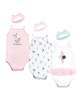 Little Treasure Baby Boys Treasure Baby Sleeveless Bodysuit and Headband Set, Ice Cream Cone, 6-Piece