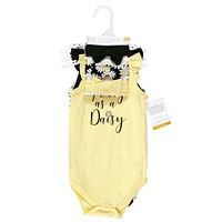 Hudson Baby Girls Sleeveless Bodysuit and Headband Set, Soft Pink Roses