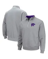 Men's Colosseum Heathered Gray Kansas State Wildcats Tortugas Team Logo Quarter-Zip Jacket