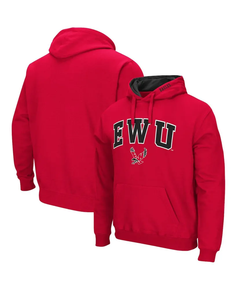 Men's Colosseum Red Eastern Washington Eagles Arch and Logo Pullover Hoodie