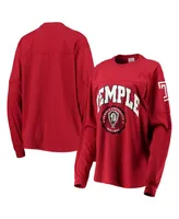 Women's Pressbox Cherry Temple Owls Edith Long Sleeve T-shirt