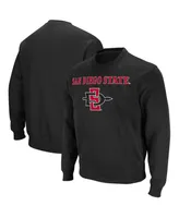 Men's Colosseum Black San Diego State Aztecs Arch Logo Tackle Twill Pullover Sweatshirt