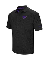 Men's Colosseum Black Kansas State Wildcats Down Swing Polo Shirt