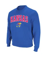 Colosseum Men's Kansas Jayhawks Arch & Logo Crew Neck Sweatshirt