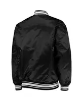 Men's Starter Black Washington Football Team Locker Room Satin Varsity Full-Snap Jacket