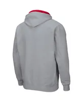 Men's Colosseum Heathered Gray Nc State Wolfpack Arch Logo 3.0 Full-Zip Hoodie