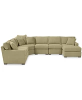 Radley Fabric 6-Piece Chaise Sectional with Wedge, Created for Macy's