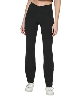 Calvin Klein Performance Women's Crossover Waist Flare Leggings