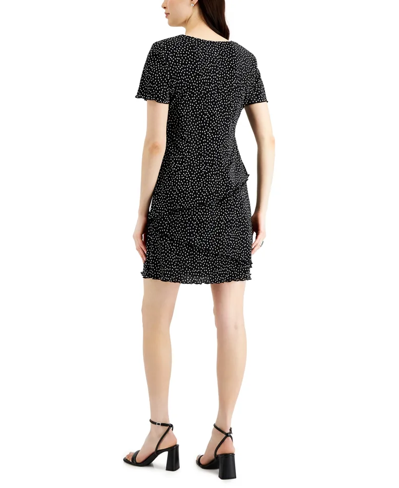 Connected Petite Dot-Print Fit & Flare Dress