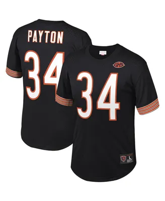 Men's Mitchell & Ness Walter Payton Black Chicago Bears Retired Player Name and Number Mesh Top