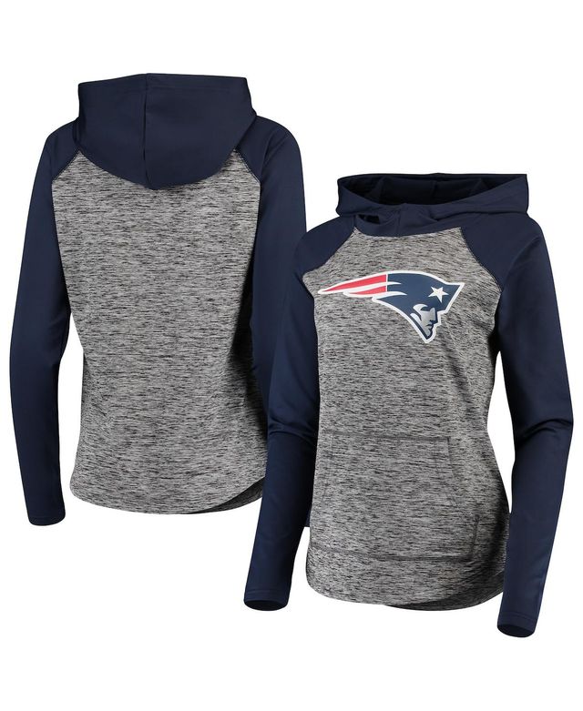 Women's G-iii 4Her by Carl Banks Heathered Gray, Navy New England Patriots Championship Ring Pullover Hoodie