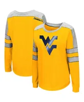 Women's Colosseum Gold West Virginia Mountaineers Trey Dolman Long Sleeve T-shirt