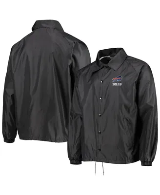 Men's Dunbrooke Black Buffalo Bills Coaches Classic Raglan Full-Snap Windbreaker Jacket