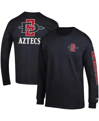 Men's Champion Black San Diego State Aztecs Team Stack Long Sleeve T-shirt