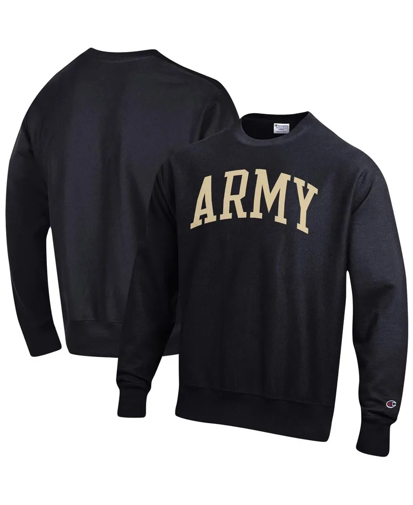 Men's Champion Black Army Knights Arch Reverse Weave Pullover Sweatshirt