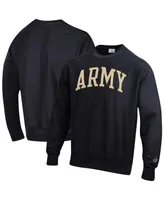 Men's Champion Black Army Knights Arch Reverse Weave Pullover Sweatshirt